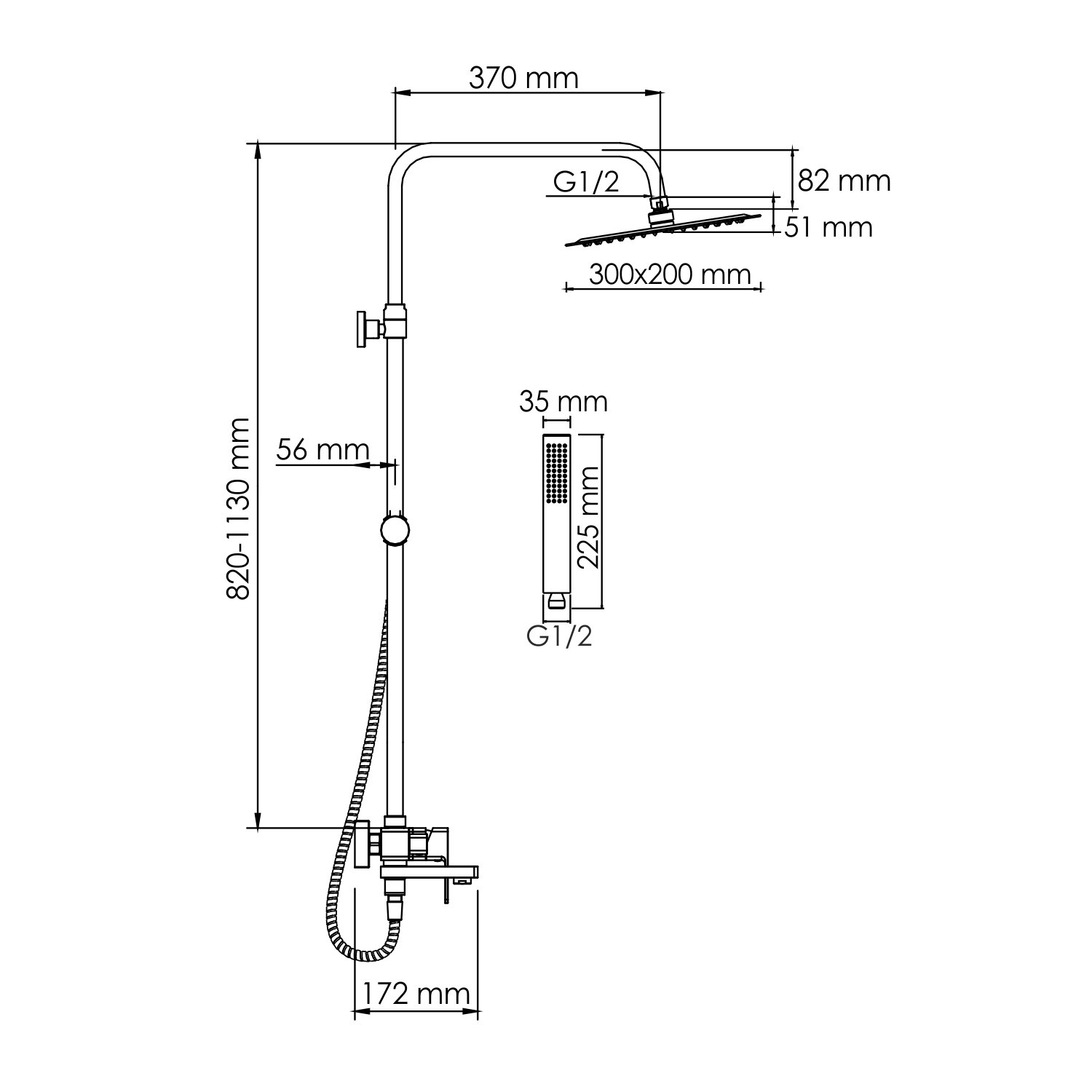 Душевая система WasserKraft 30 хром A177.069.103.010.CH - 2