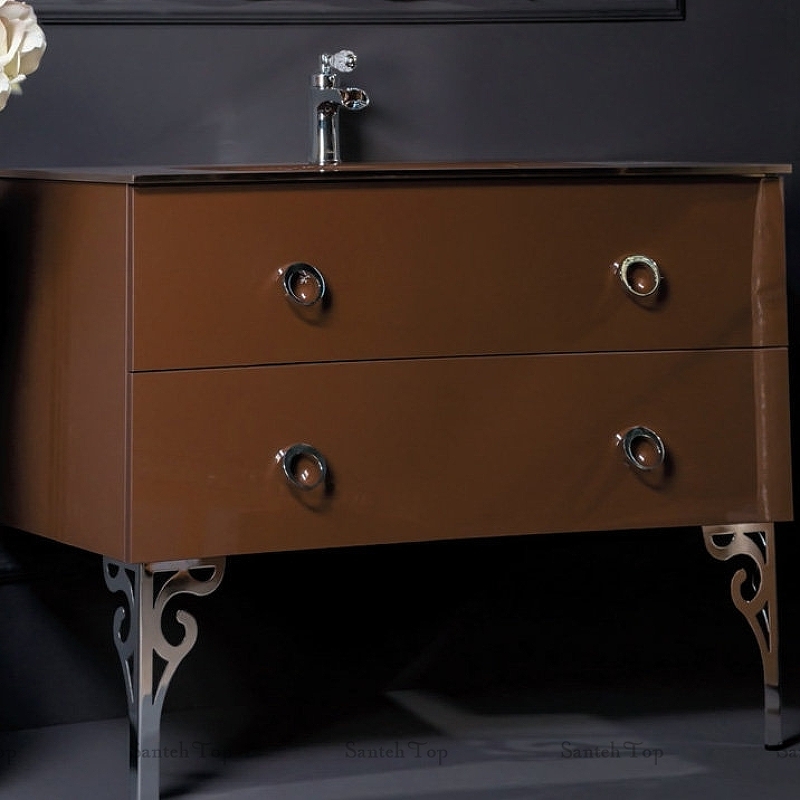 Тумба под раковину Armadi Art NeoArt 100 раковина моноблок темно - коричневый 830-100-DB - 0