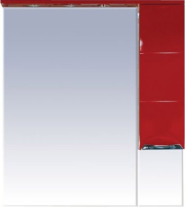 Зеркало-шкаф Misty Петра 90 R красная эмаль П-Пет04090-041СвП - 0