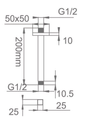 Держатель верхнего душа (потолочный) ST 005 28*8 Золото (GC 20) 07040050-06 - 1