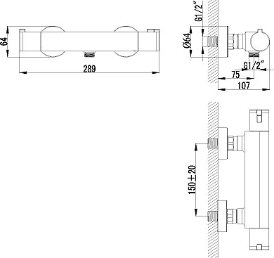 Термостат Lemark Yeti LM7833C для душа - 1