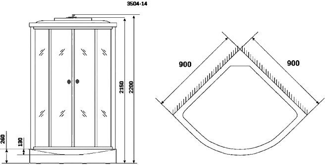 Душевая кабина Niagara Eco NG- 3504-14 BLACK - 2