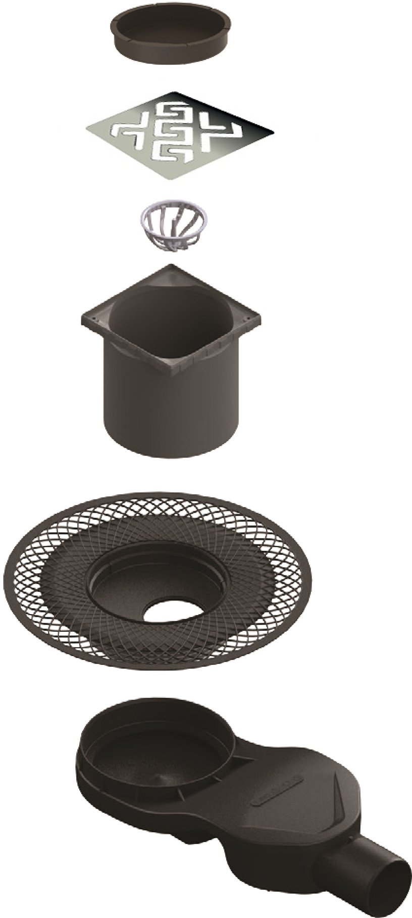 Душевой трап Berges Wasserhaus Platz Antik 15x15 см 090161 - 3