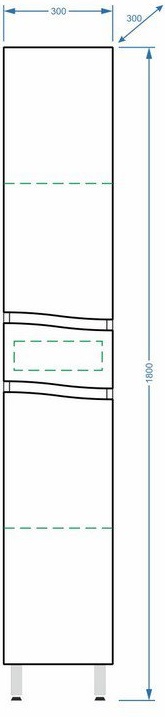 Шкаф-пенал Stella Polar Фудзи 30 R с бельевой корзиной белый SP-00000457 - 5