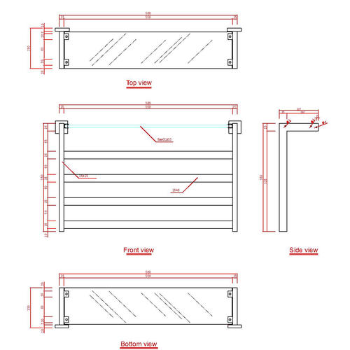 Полотенцесушитель электрический Black&White Moon 58х35 черный матовый 333BN - 4