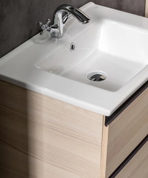 Тумба под раковину Armadi Art Capolda 65 светлое дерево - черный 849-065-LW - 1