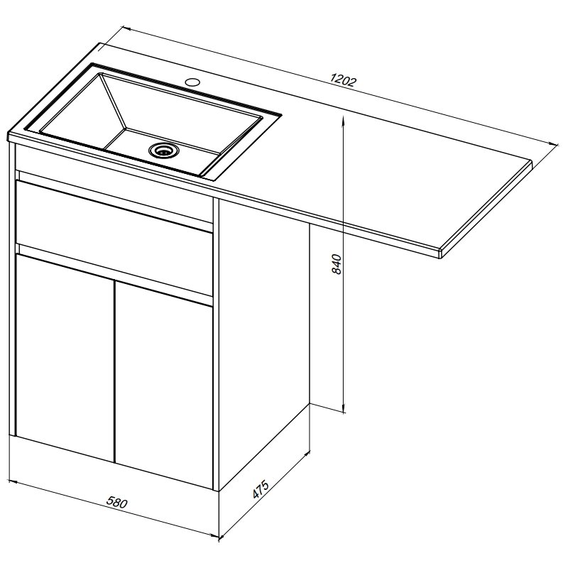 Тумба с раковиной Aquanet Токио 120.2x48.2 1 ящик, 2 двери - 15