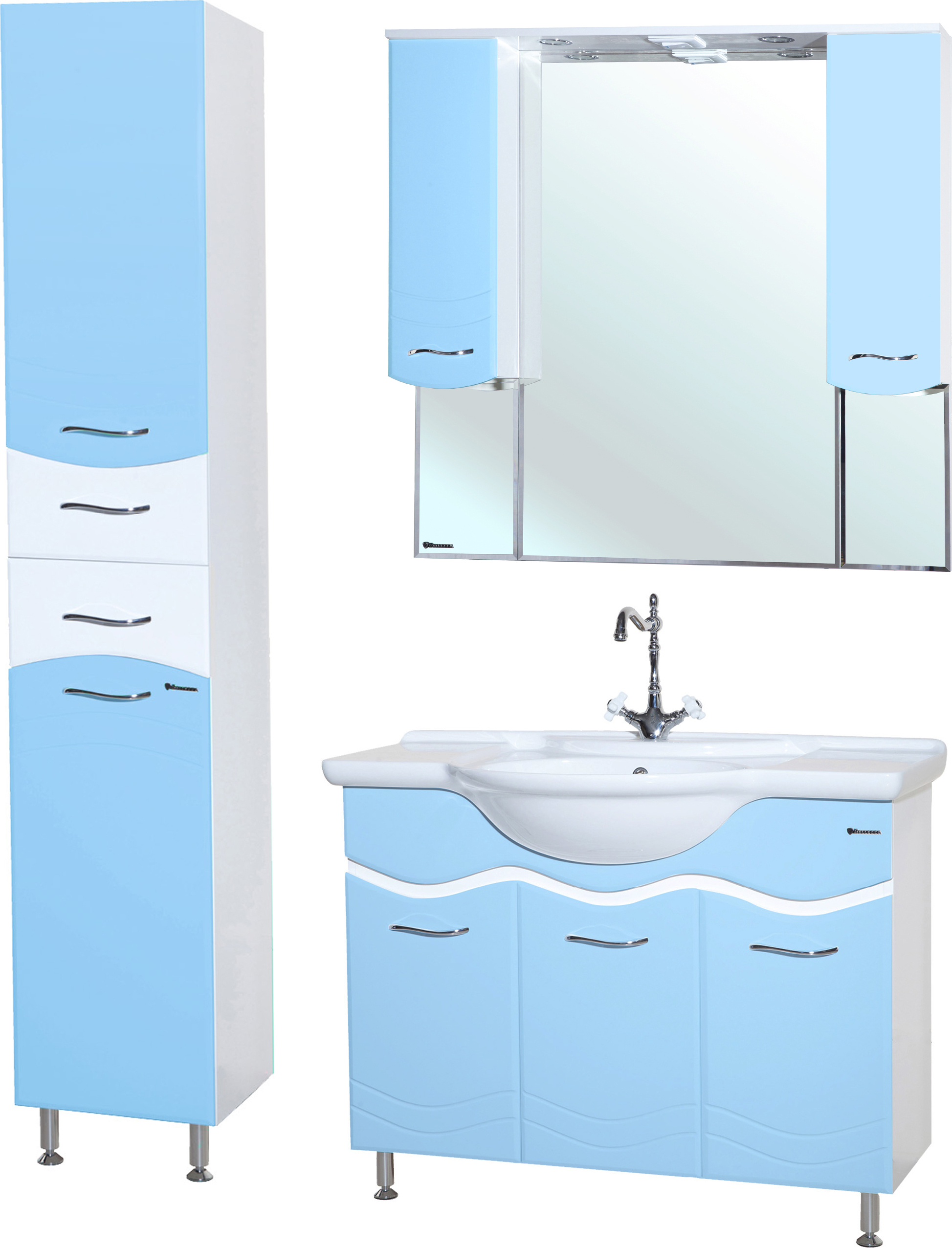 Тумба для комплекта Bellezza Мари 105 белая/голубая 4632918400236 - 1