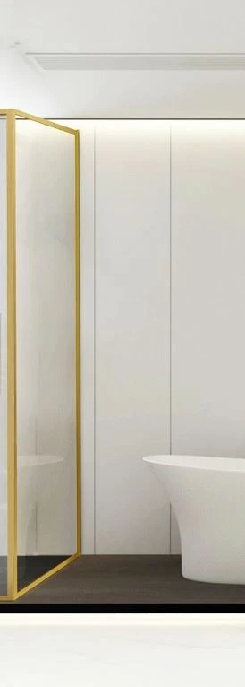 Боковая стенка Vincea Slim Soft 90х200 профиль золото стекло прозрачное VSG-1SS900CLG - 0