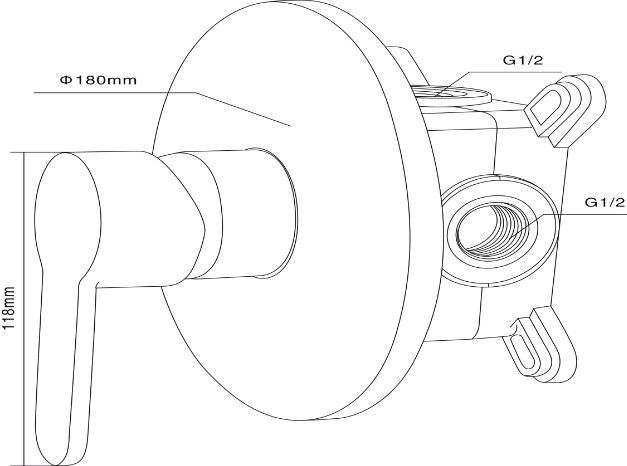Смеситель Swedbe Platta 5523 С ВНУТРЕННЕЙ ЧАСТЬЮ - 1