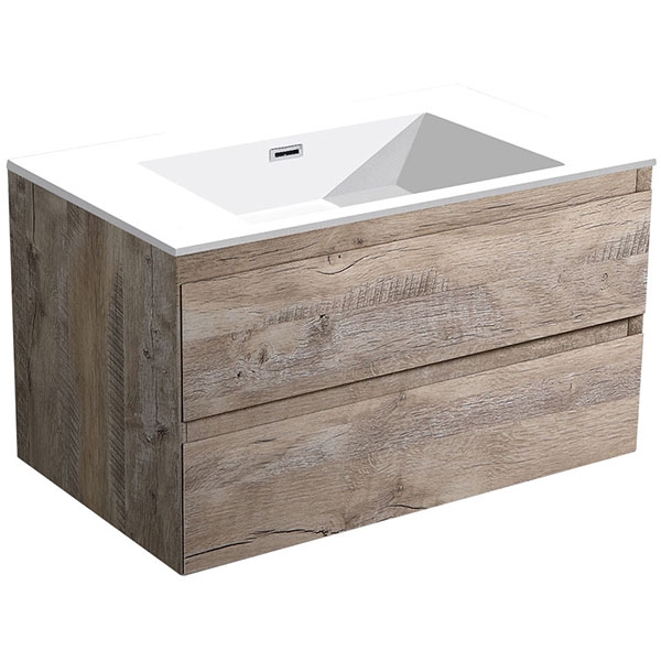 Тумба с раковиной Vincea Luka 80 серое дерево - 0