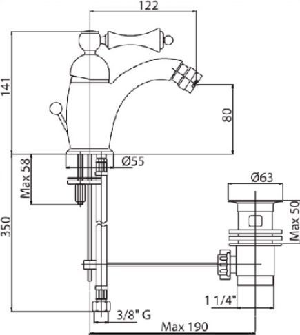 Смеситель Cezares Margot BSM1-BLC для биде, белый MARGOT-BSM1-BLC - 1