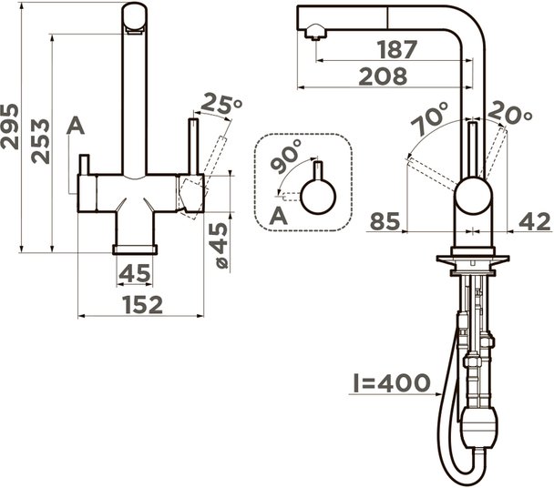 Смеситель для кухни Omoikiri Takamatsu нержавеющая сталь  4994346 - 2
