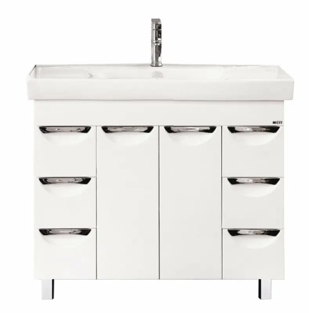 Тумба с раковиной Misty София 100 белая глянцевая СО000003816 - 0