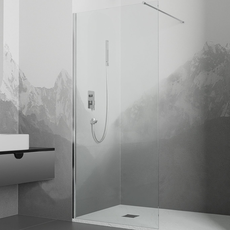 Душевая перегородка RGW Walk In WA-010 140х195 профиль хром стекло прозрачное 351001014-11 - 0