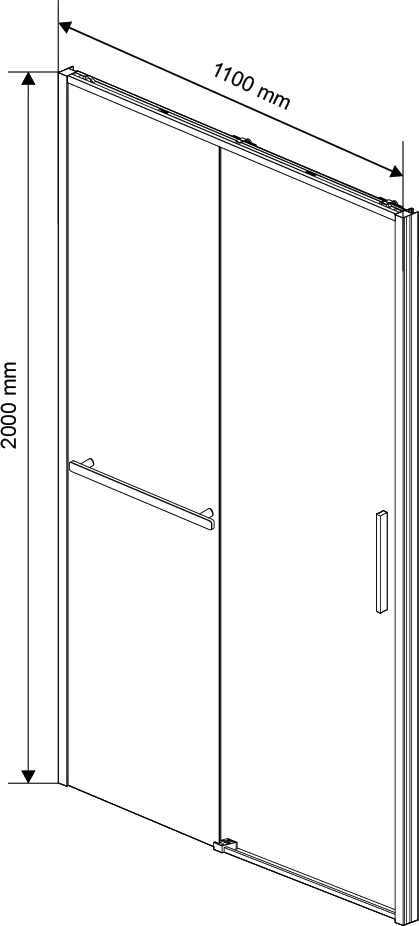 Душевая дверь Vincea Slim Soft 110х200 профиль сталь стекло прозрачное VDS-1SS110CLGM - 3