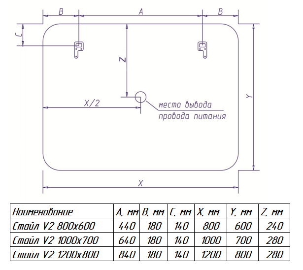 Зеркало Misty Стайл 100х70 с подсветкой и датчиком движения ЗЛП822 - 5