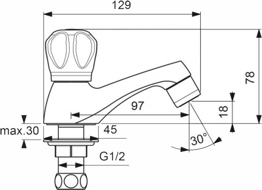 Кран для раковины Vidima Вит хром  BA161AA - 1