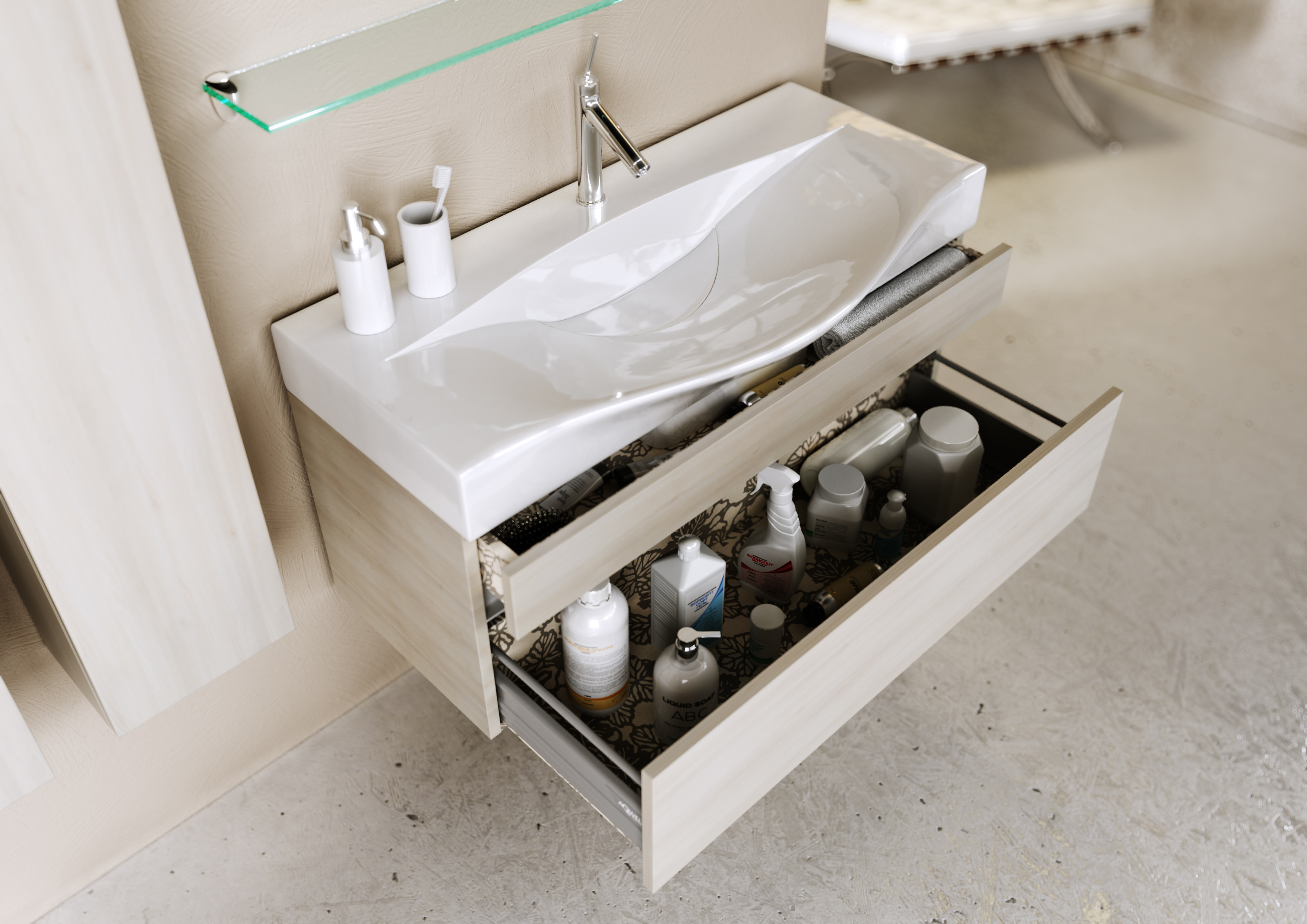 Мебель для ванной Aqwella 5 stars Бергамо 100 акация - 3