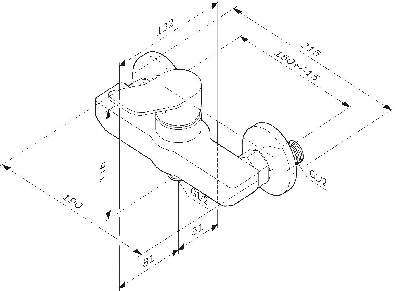 Смеситель AM.PM X-Joy для душа F85A20033 - 7