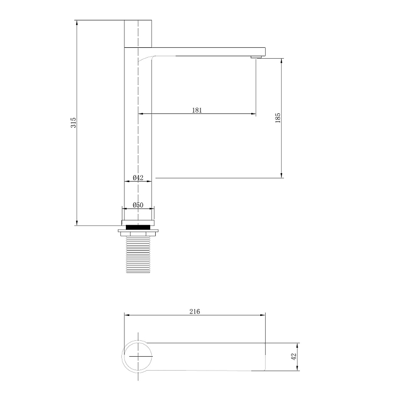 Смеситель для раковины Abber Rund черный матовый AF8711B - 2