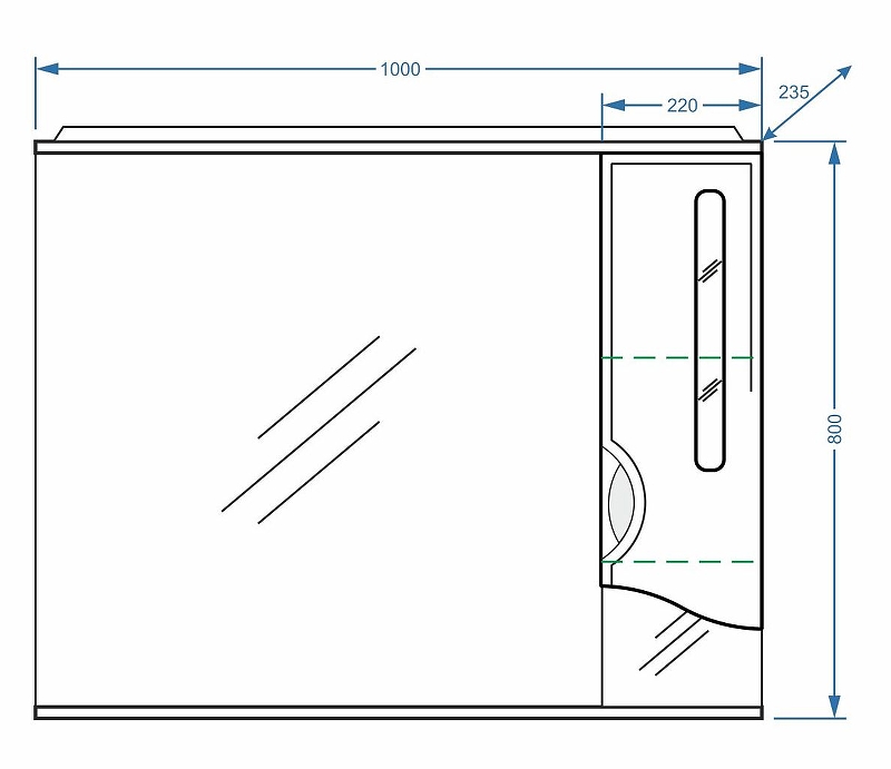 Зеркало-шкаф Stella Polar Сильва 100 R с подсветкой белый SP-00000207 - 4
