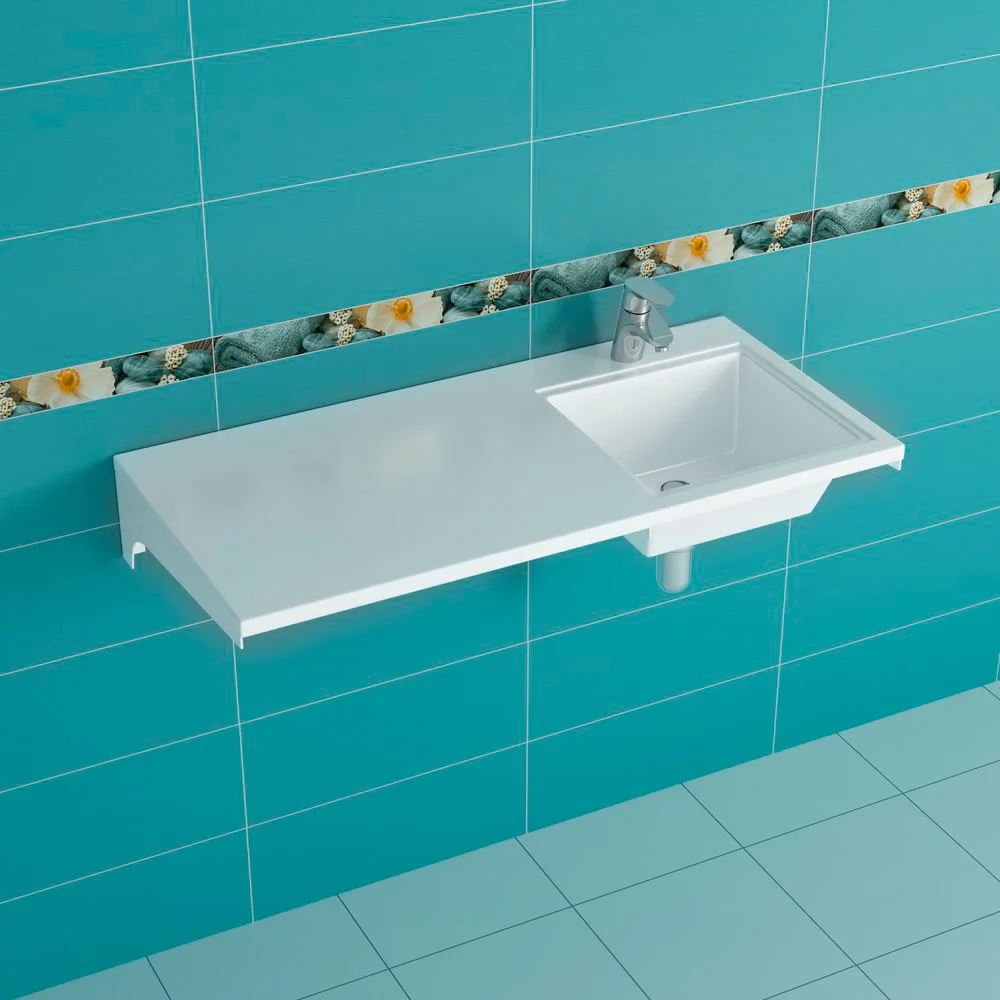 Раковина над стиральной машиной Санта Лидер 100 R белый 900107NW - 1