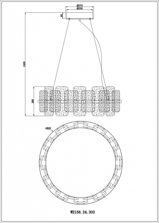 Подвесной светильник Wertmark Nelly WE158.24.303 - 1