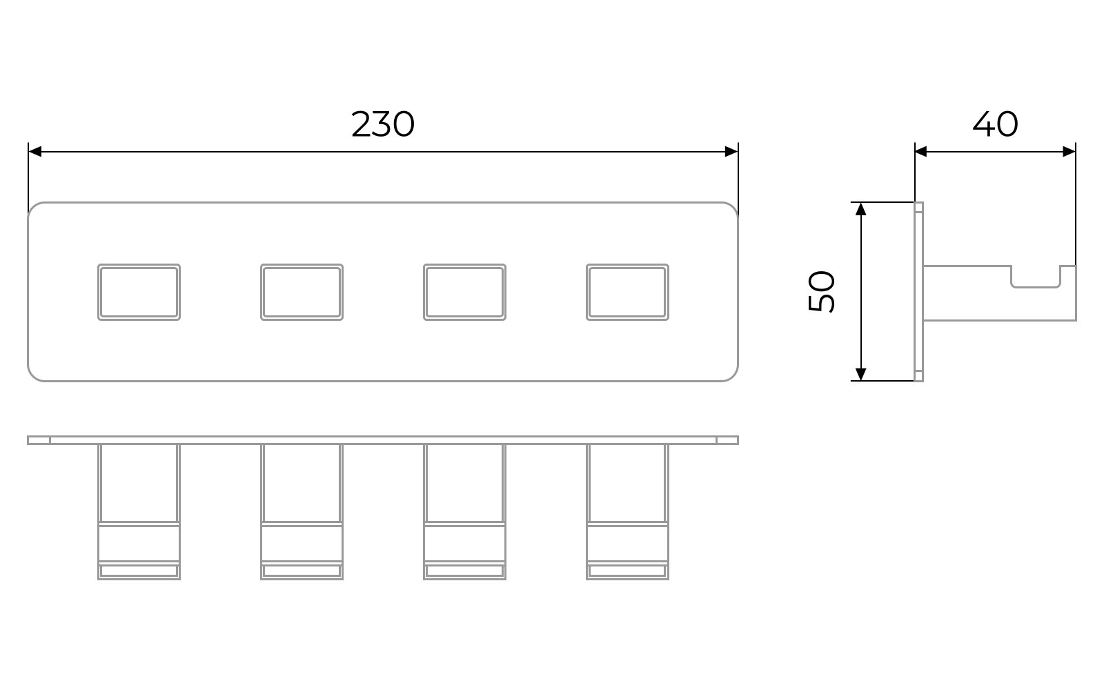 Вешалка-4 крючка Timo Selene 17015/17 золото матовое - 1