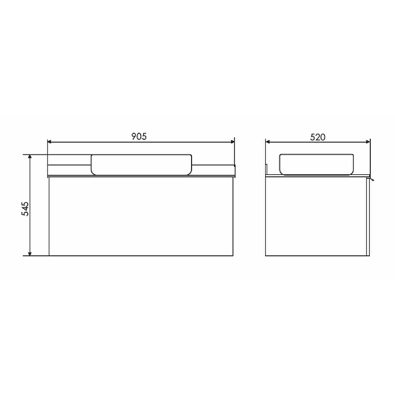 Тумба с раковиной Comforty Милан 90 белая глянцевая 00-00014427 - 4
