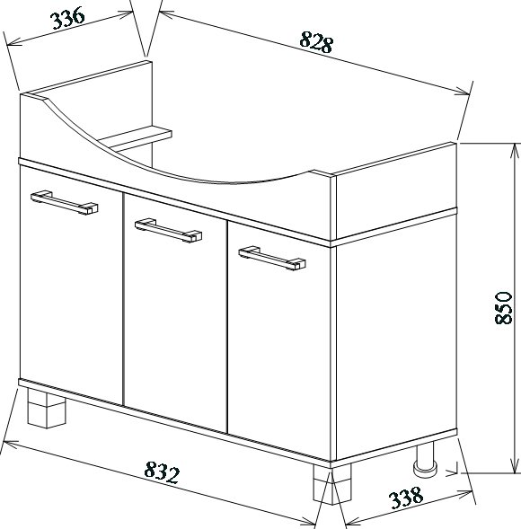 Тумба для комплекта Sanflor Толедо 85 венге, северное дерево светлое Н0000001279 - 7
