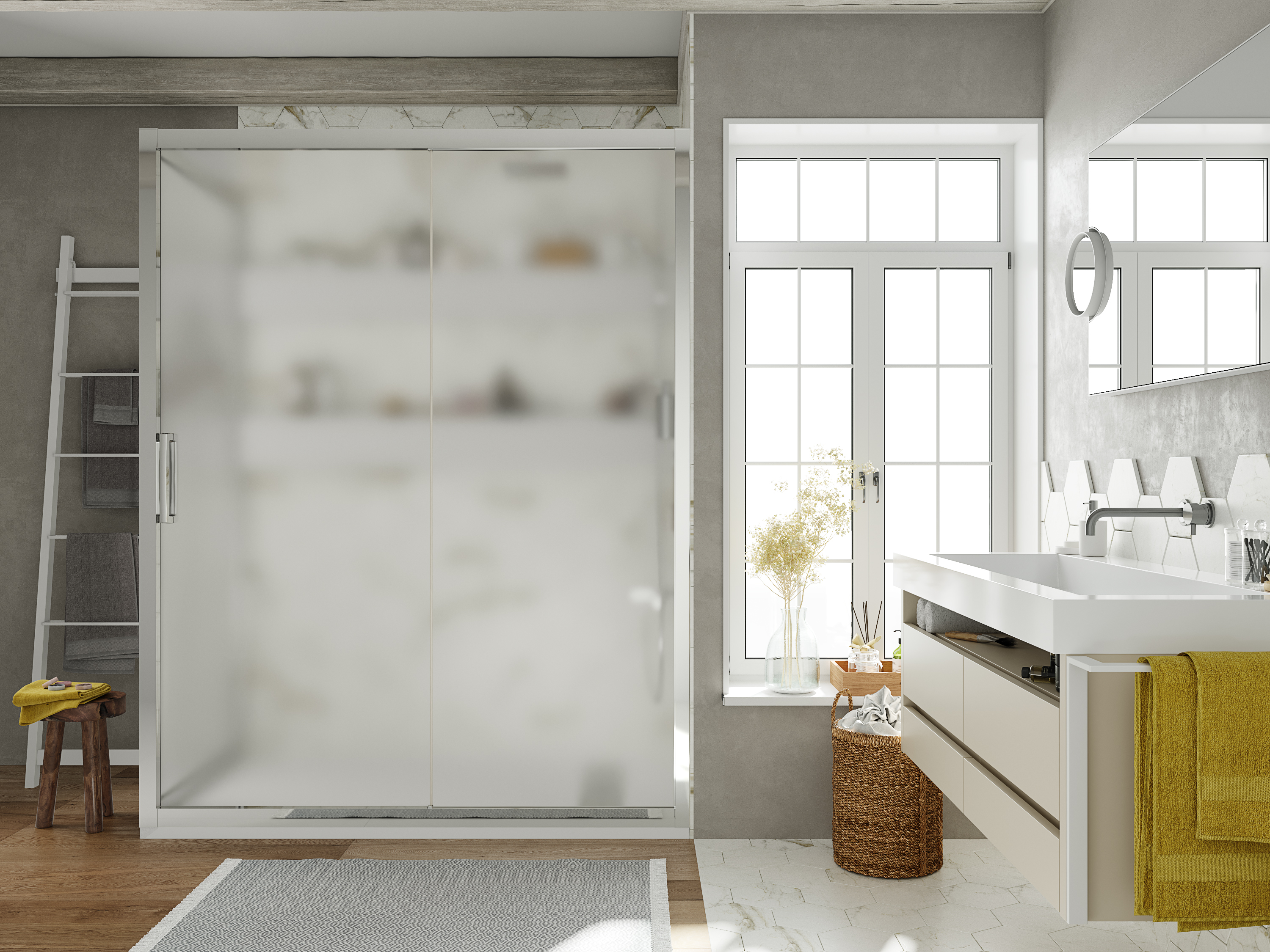 Душевой уголок STWORKI Эстерсунд DE019R90160200 160x90 см профиль хром глянец, стекло матовое 3GW202TTKK000 - 2