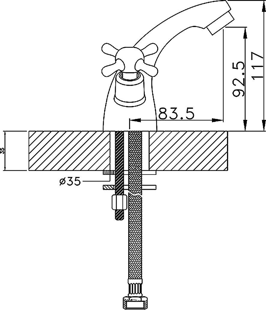 Смеситель для раковины Rossinka  хром  G02-61 - 1