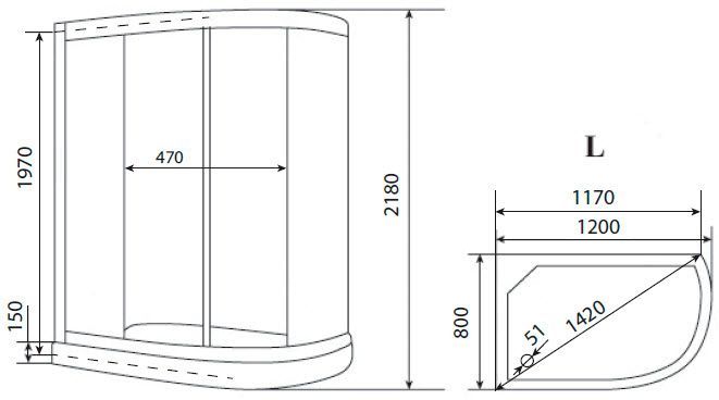 Душевая кабина Timo Eco TE-0702 P L TE-0702 Р L - 7