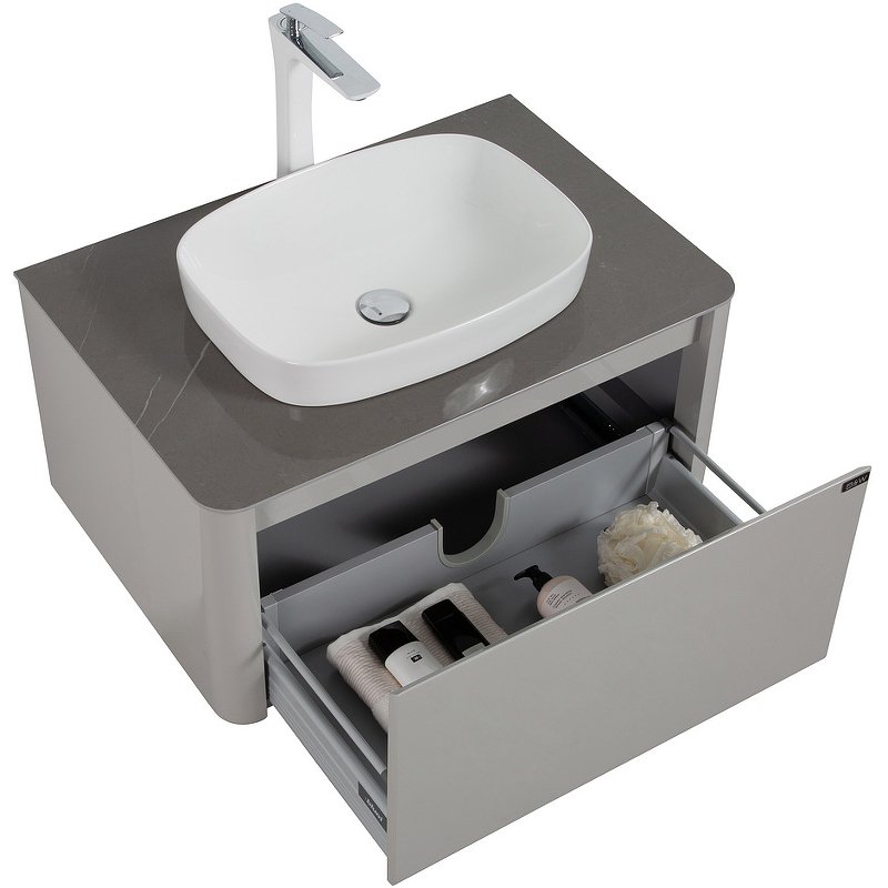 Тумба с раковиной Black&White Universell 80 серая глянцевая 915800 - 2