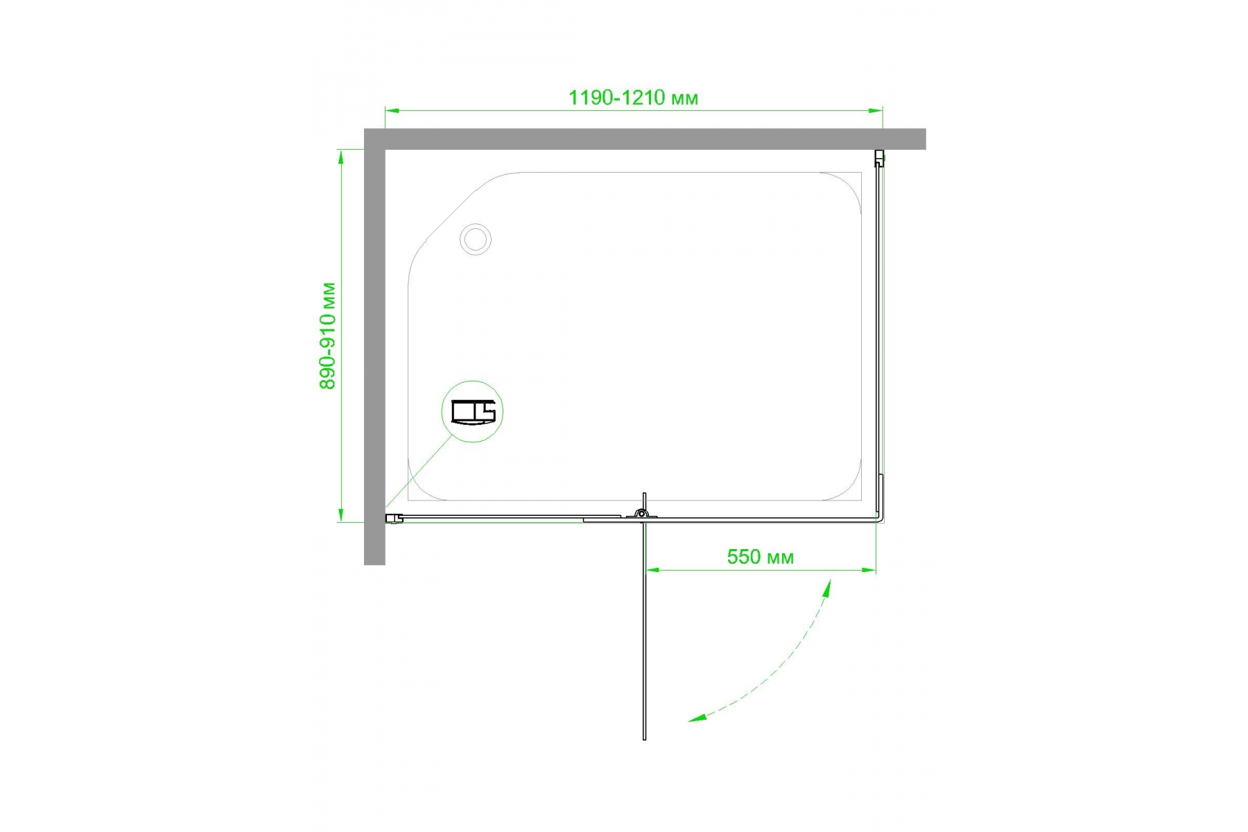 Душевой уголок Royal Bath HPV 120х90 с поддоном профиль черный стекло матовое RB9120HPV-C-BL - 4