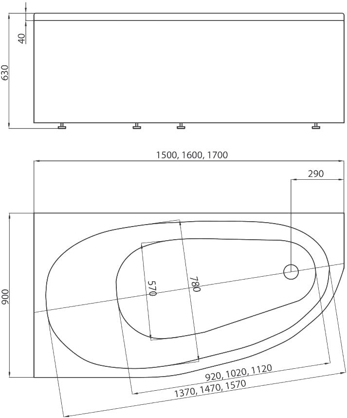 Акриловая ванна Акватек Eco-friendly Дива левая 150х90 см DIV150-0000001 - 5