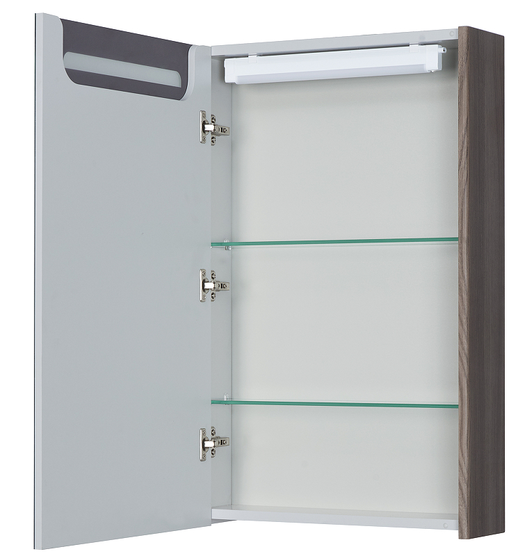 Зеркало-шкаф Aquaton Сильва 50 с подсветкой темное дерево 1A215502SIW5L - 1