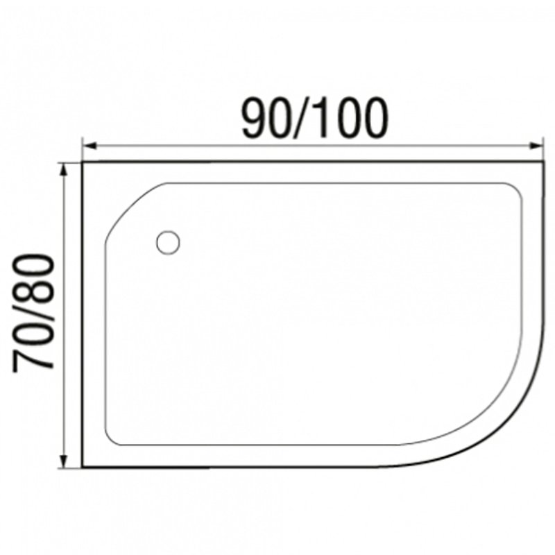 Поддон душевой асимметричный River Wemor 90/80/24 L  10000006055 - 2