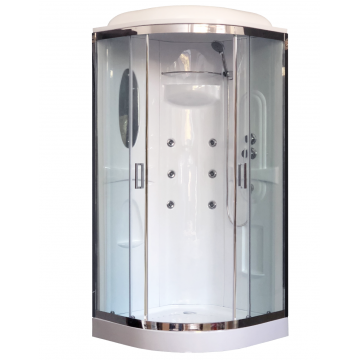 Душевая кабина Royal Bath 90х90 хром стекло прозрачное с гидромассажем RB90HK2-T-CH-EL - 0