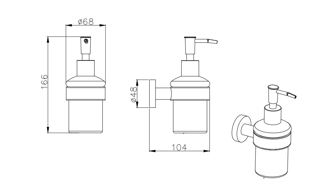 Дозатор AQUATEK AQ4005MB, матовый черный - 1
