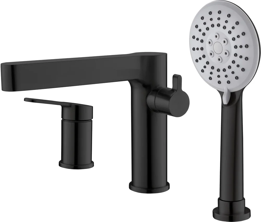 Смеситель на борт ванны  BelBagno Delta черный матовый  DEL-BVD3-NERO - 0