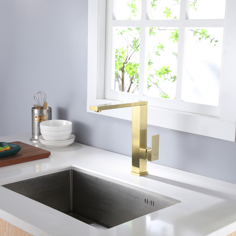 Смеситель для кухни ABBER Daheim золото матовое  AF8214G - 1