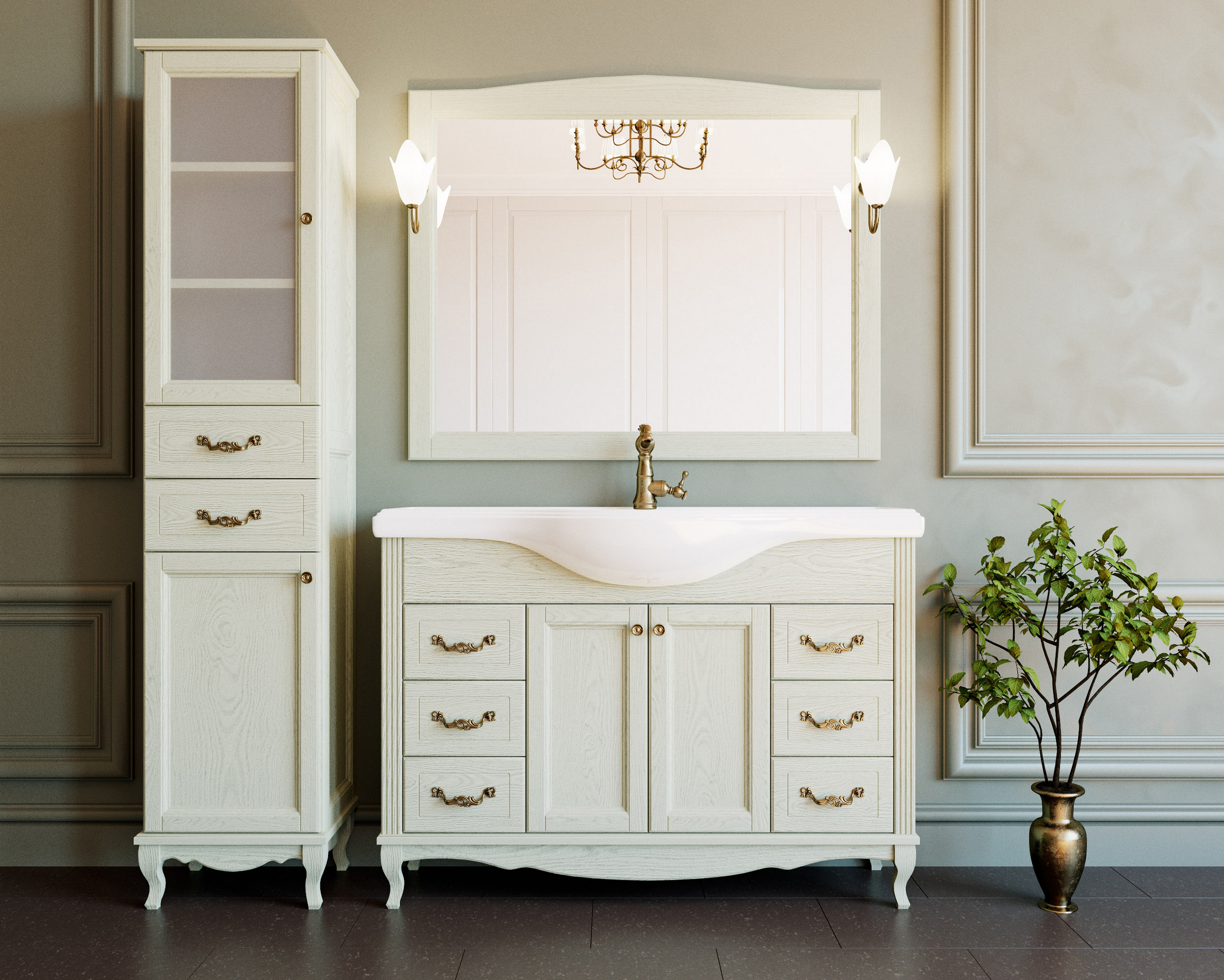 Шкаф-пенал ValenHouse Эллина 41.5 см  E40_КСLБ - 1