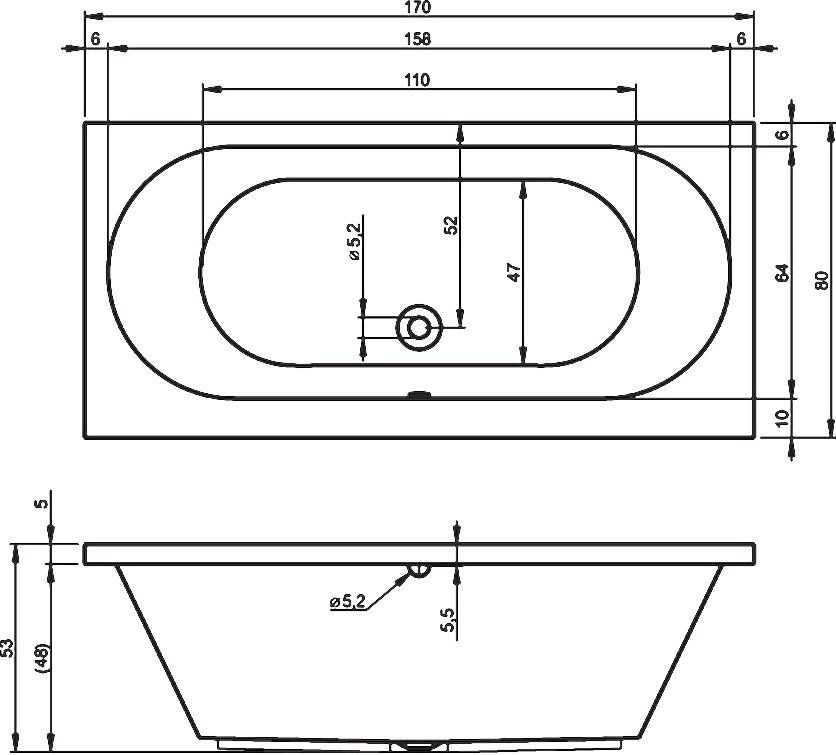 Акриловая ванна Riho Carolina 170 B055001005 - 0
