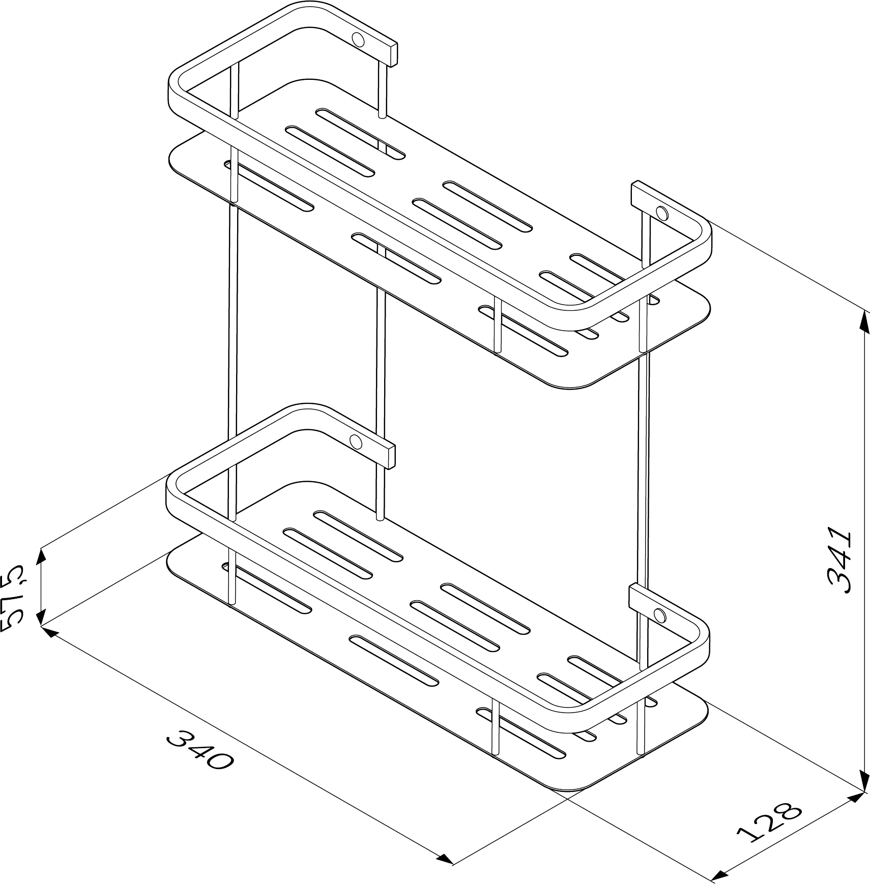 Полка AM.PM Sense L A7453200 2-ярусная, хром - 5