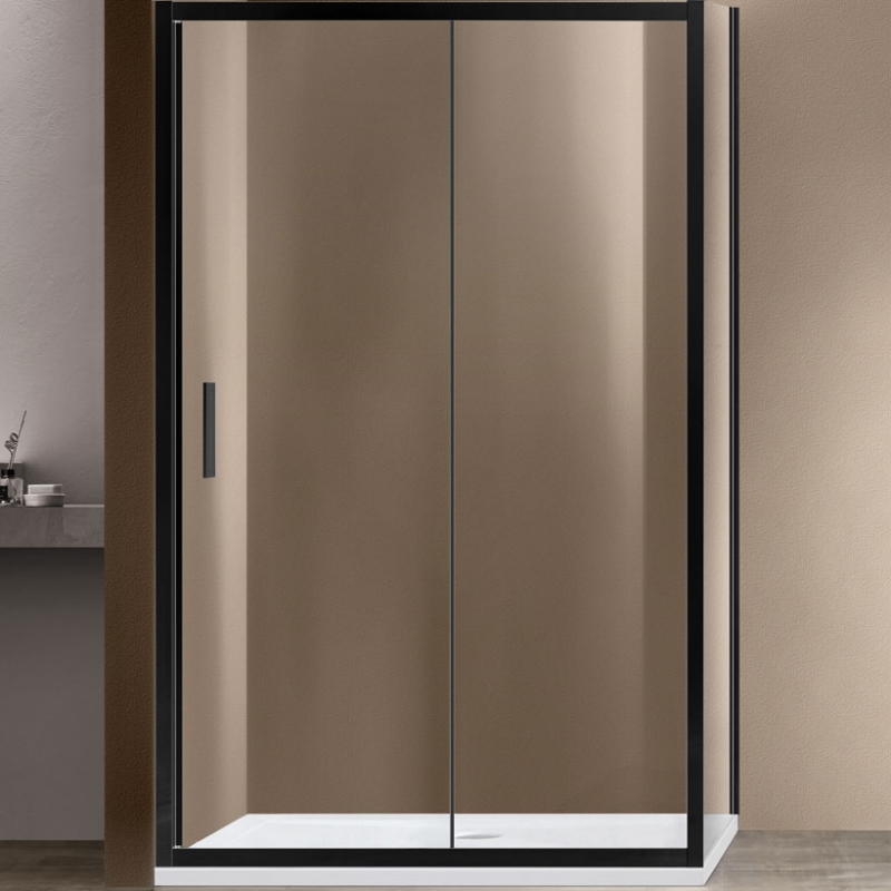 Душевой уголок Vincea Garda 120х80 черный стекло прозрачное VSR-1G8012CLB - 0