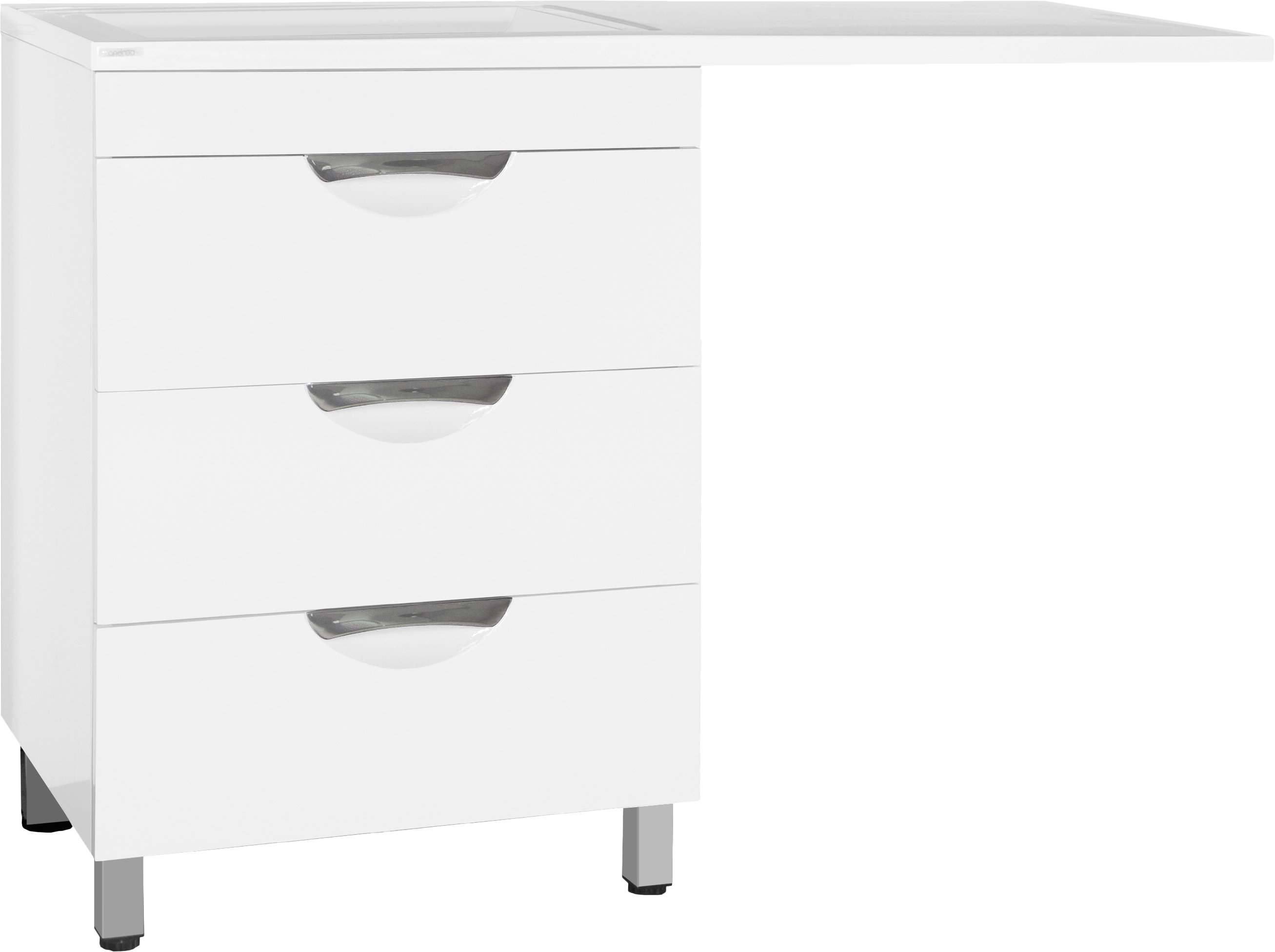 Тумба для комплекта Style Line Жасмин 60 Люкс Plus белая, для стиральной машины ЛС-00000644 - 3