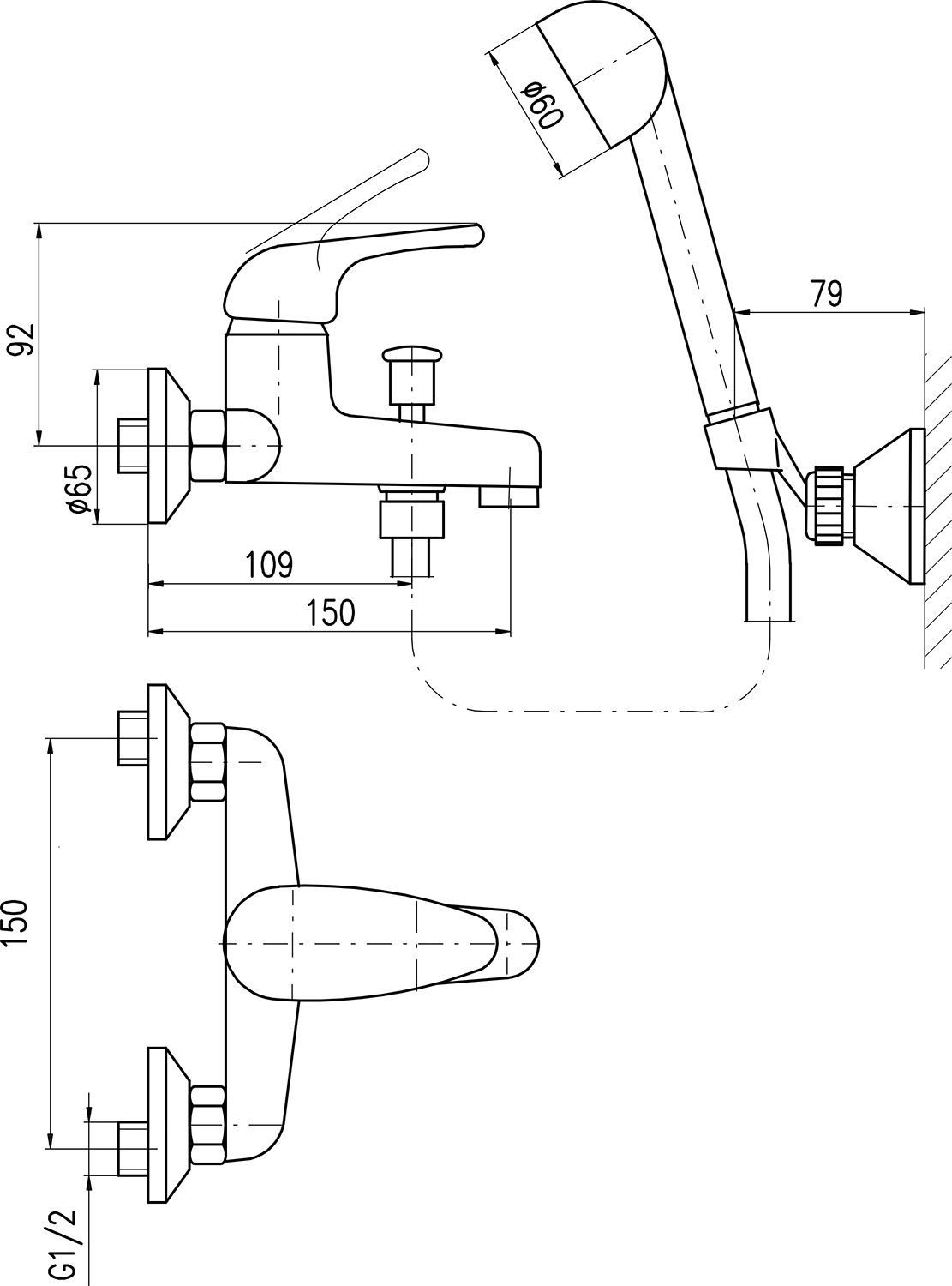 Смеситель для ванны Rav Slezak Sazava хром  SA054.5/2 - 1