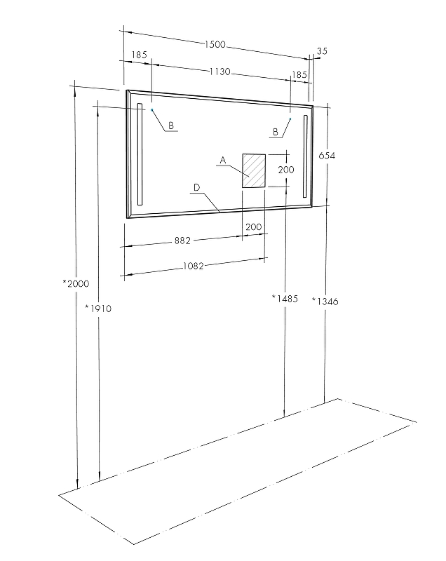 Зеркало Aquaton Отель 150 с подсветкой с функцией антипар 1A107502OT010 - 3